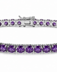 Hand Movie Wearing Tennis Bracelet Round 4 Prong Created