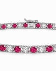 Hand Movie Wearing Tennis Bracelet Round 4 Prong Created