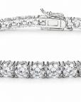 Hand Movie Wearing Tennis Bracelet Round 4 Prong Created