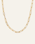 14K Gold Paperclip Chain Necklace