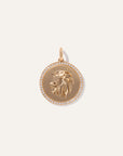 14K Gold Pave Zodiac Medallion Charm