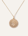 14K Gold Pave Zodiac Medallion Necklace