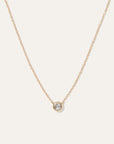 14K Gold Diamond Bezel Necklace