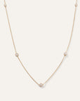 14K Gold Diamond Bezel Station Necklace