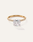 Lab Grown Diamond Round Petite Pave Engagement Ring