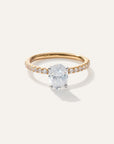 Lab Grown Diamond Oval Petite Pave Engagement Ring