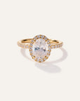 Lab Grown Diamond Oval Halo Pave Engagement Ring