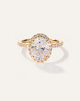 Lab Grown Diamond Oval Halo Pave Engagement Ring