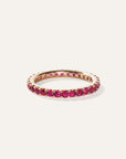 14k Gold Gemstone Pave Eternity Band