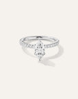 Lab Grown Diamond Marquise Petite Pave Engagement Ring