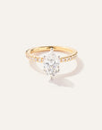 Lab Grown Diamond Marquise Petite Pave Engagement Ring