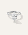 Lab Grown Diamond Marquise Petite Pave Engagement Ring