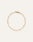 14K Gold Paperclip Chain Bracelet