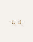 14k Gold Lab Grown Diamond Emerald Solitaire Studs