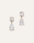 14K Gold Lab Grown Diamond Round & Pear Drop Earrings