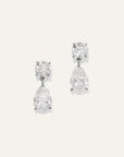 14K Gold Lab Grown Diamond Round & Pear Drop Earrings
