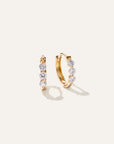 14K Gold Lab Grown Diamond Single Shared Prong Huggie