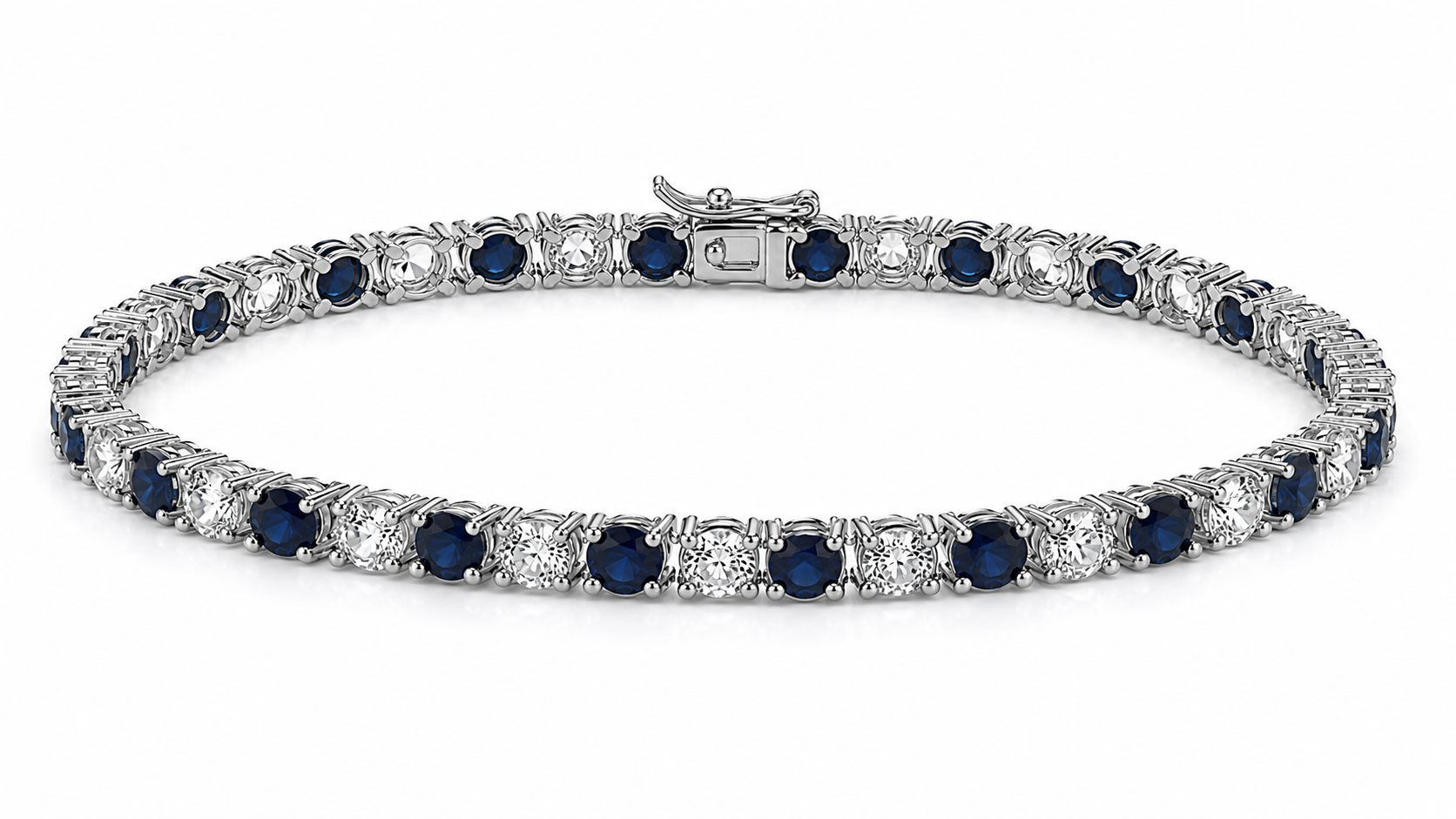 Hand Movie Wearing Tennis Bracelet Round 4 Prong Created
