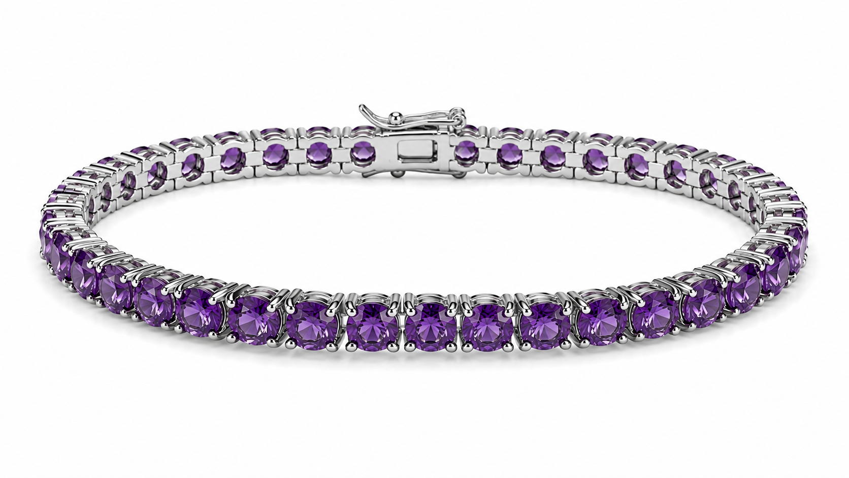 Hand Movie Wearing Tennis Bracelet Round 4 Prong Created