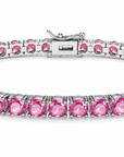 Hand Movie Wearing Tennis Bracelet Round 4 Prong Created