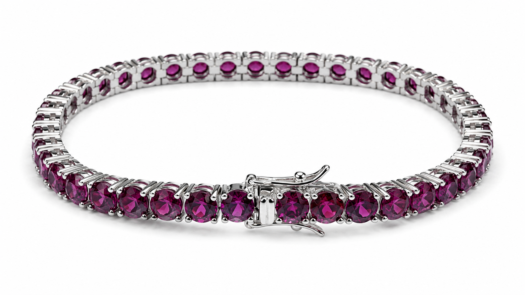 Hand Movie Wearing Tennis Bracelet Round 4 Prong Created