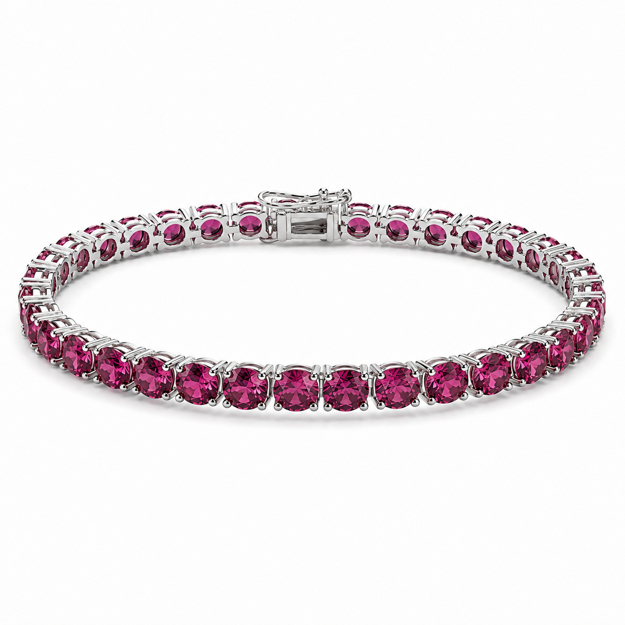 Hand Movie Wearing Tennis Bracelet Round 4 Prong Created