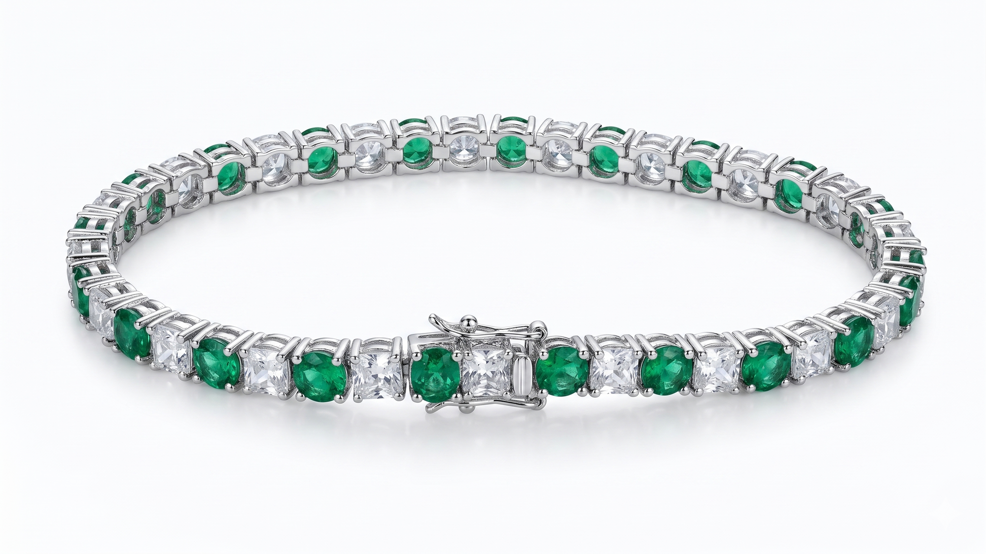 Hand Movie Wearing Tennis Bracelet Round 4 Prong Created