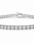Hand Movie Wearing Tennis Bracelet Round 4 Prong Created