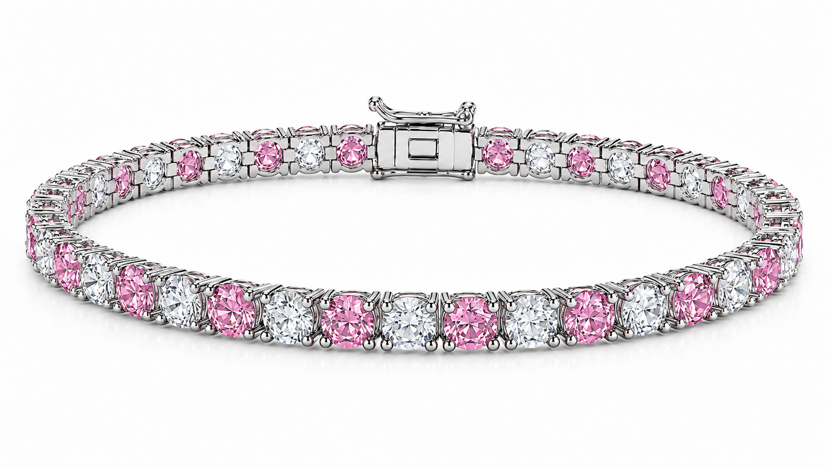 Hand Movie Wearing Tennis Bracelet Round 4 Prong Created