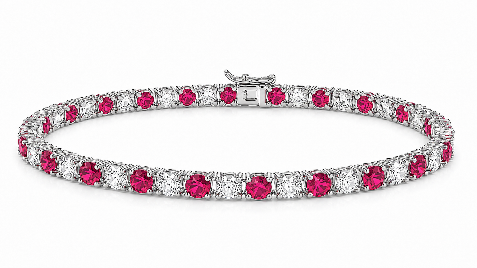 Hand Movie Wearing Tennis Bracelet Round 4 Prong Created
