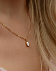 BEZEL FRESHWATER PEARL NECKLACE