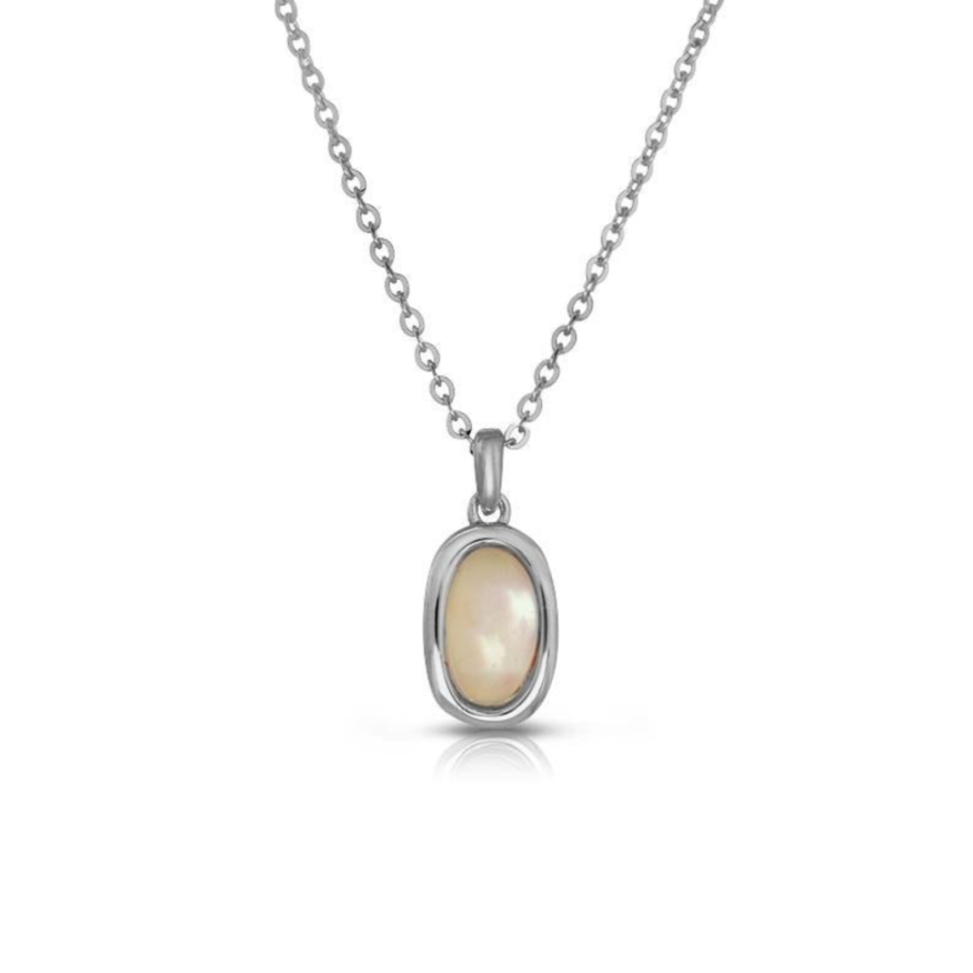 BEZEL FRESHWATER PEARL NECKLACE