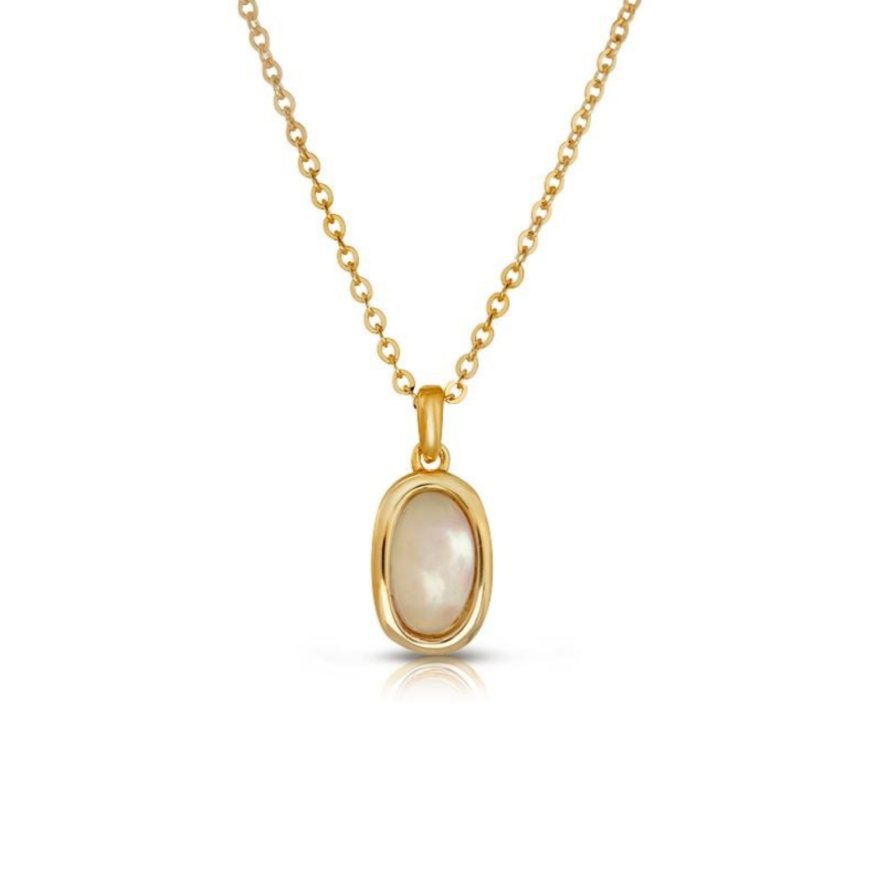 BEZEL FRESHWATER PEARL NECKLACE