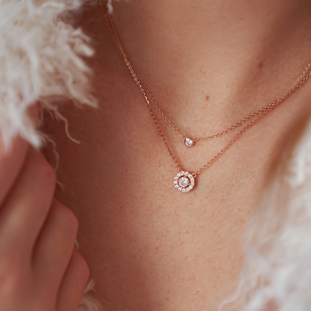 HALO CENTER STONE NECKLACE