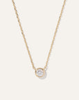 14K Gold Diamond Bezel Necklace