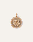 14K Gold Pave Zodiac Medallion Charm