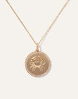 14K Gold Pave Zodiac Medallion Necklace