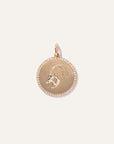14K Gold Pave Zodiac Medallion Charm