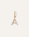 14K Gold Diamond Letter Charm