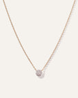 14K Gold Pave Diamond Disc Necklace