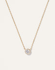 14K Gold Diamond Bezel Necklace