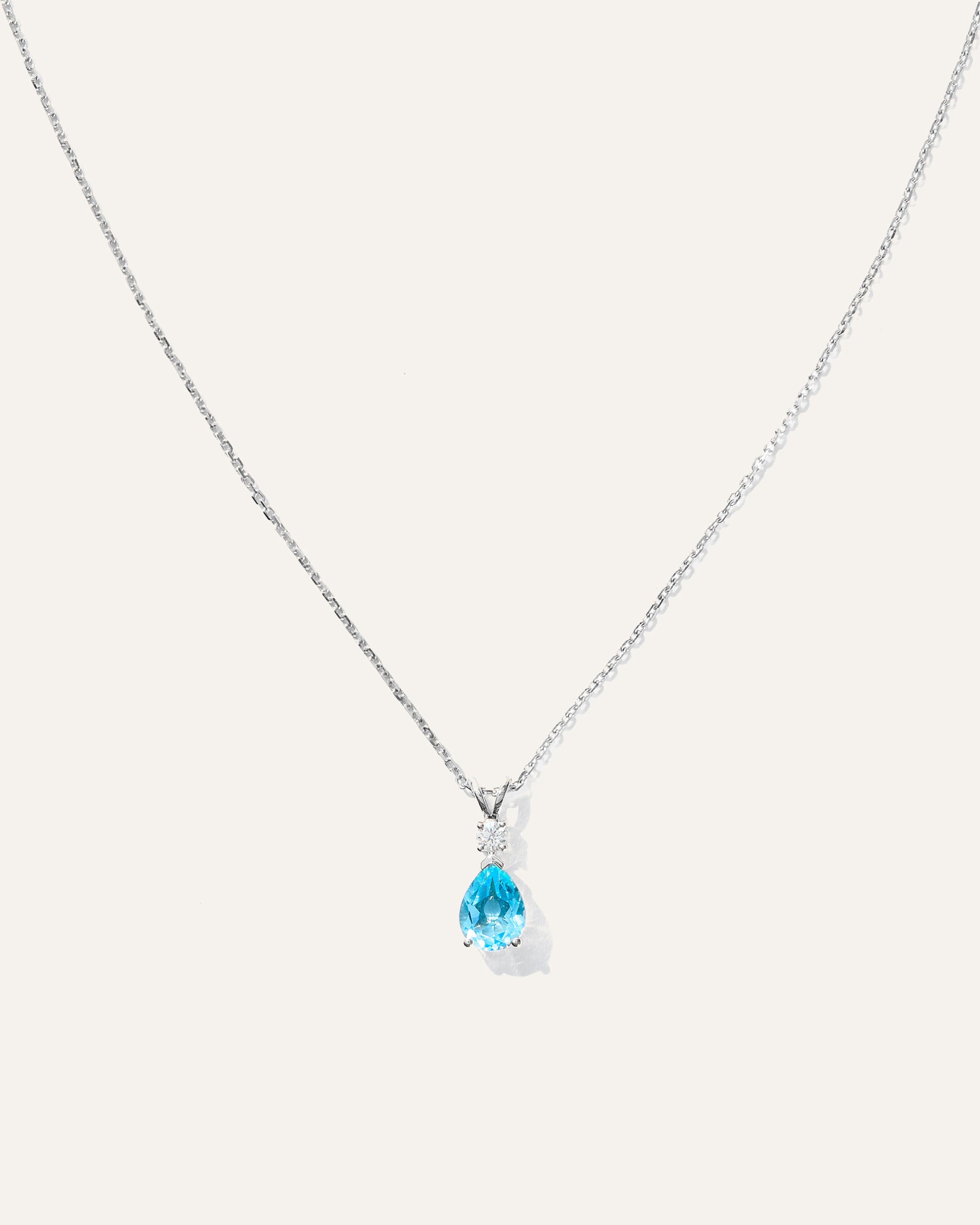 14K Gold Diamond &amp; Semi-Precious Gemstone Drop Necklace