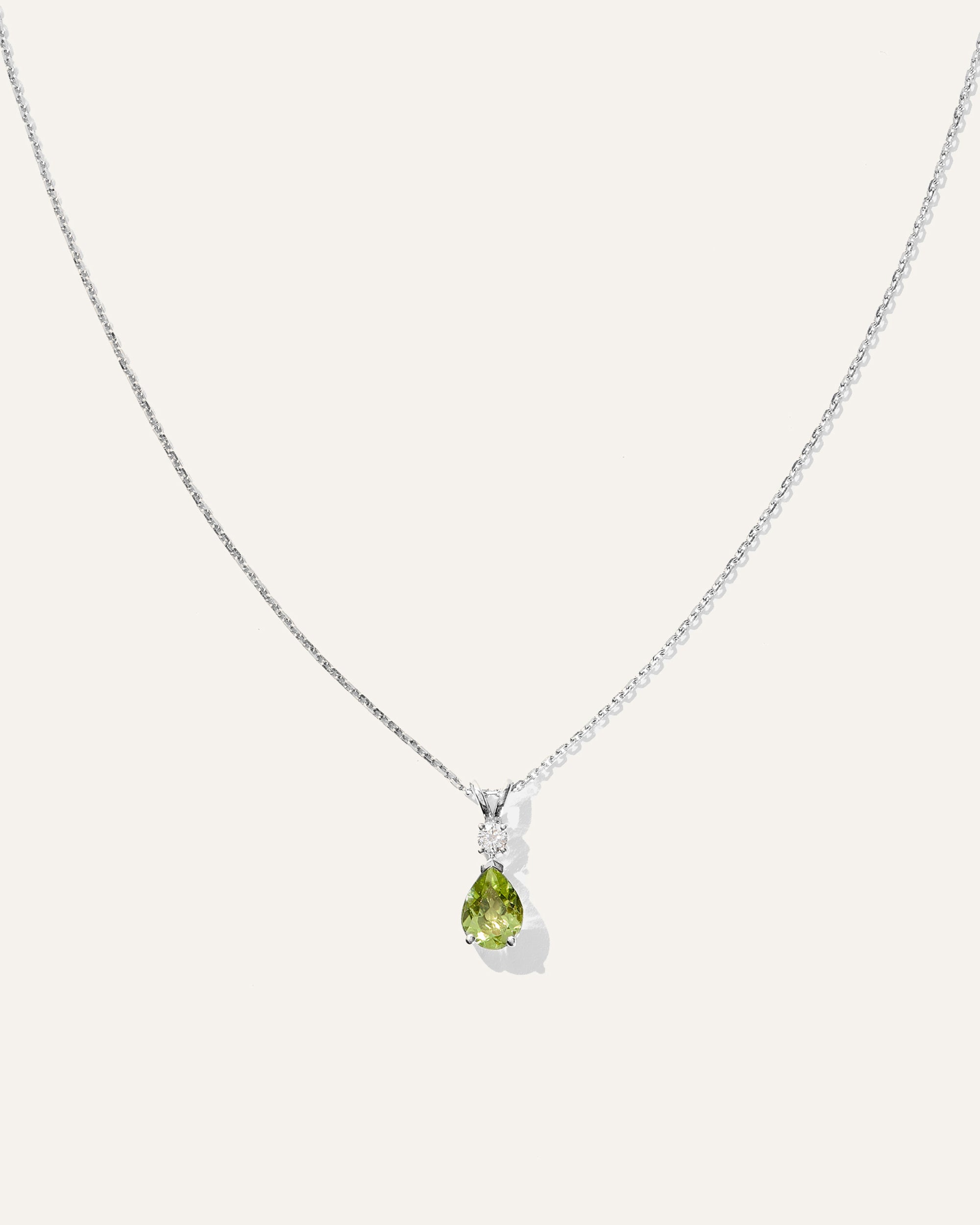14K Gold Diamond &amp; Semi-Precious Gemstone Drop Necklace