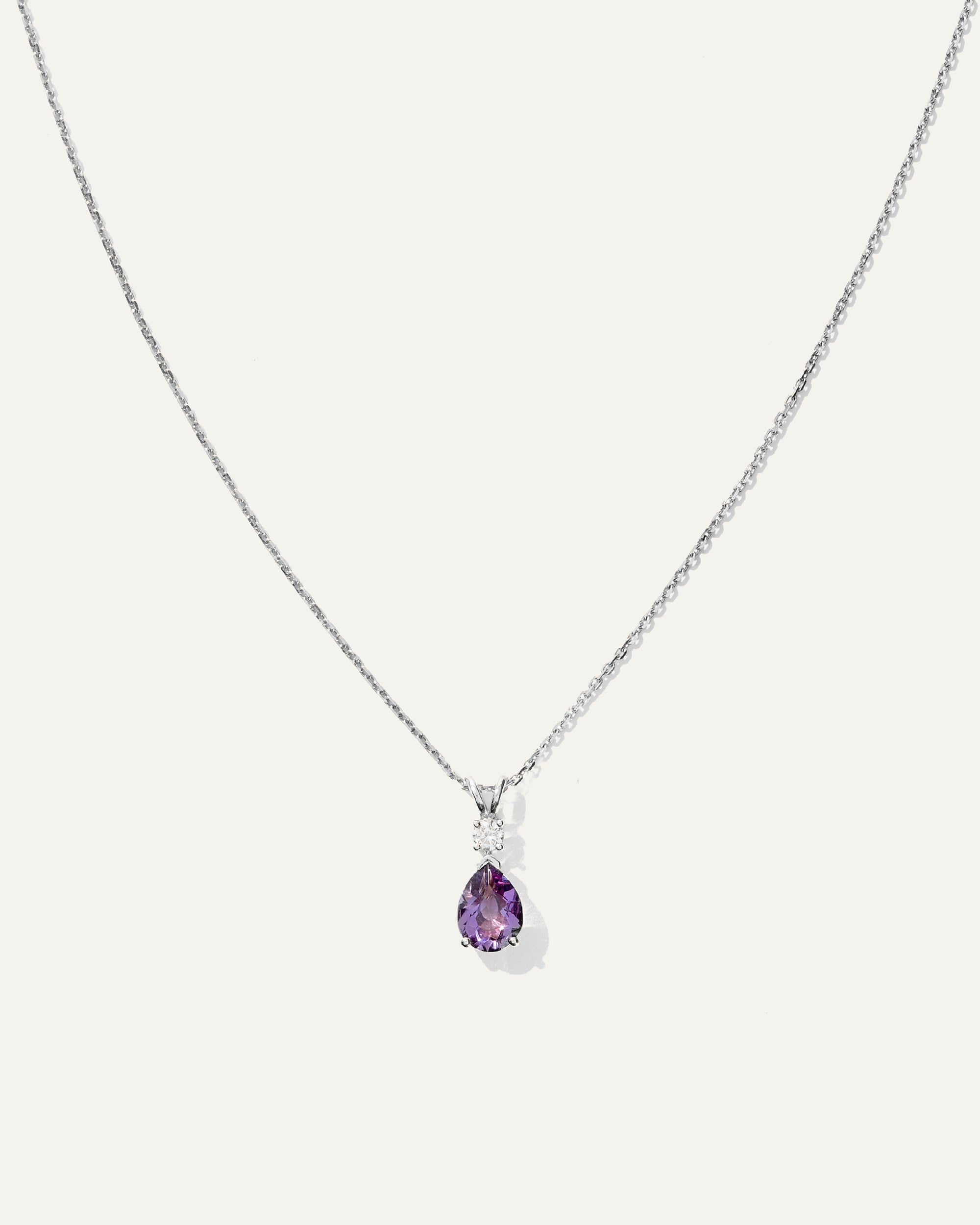 14K Gold Diamond &amp; Semi-Precious Gemstone Drop Necklace