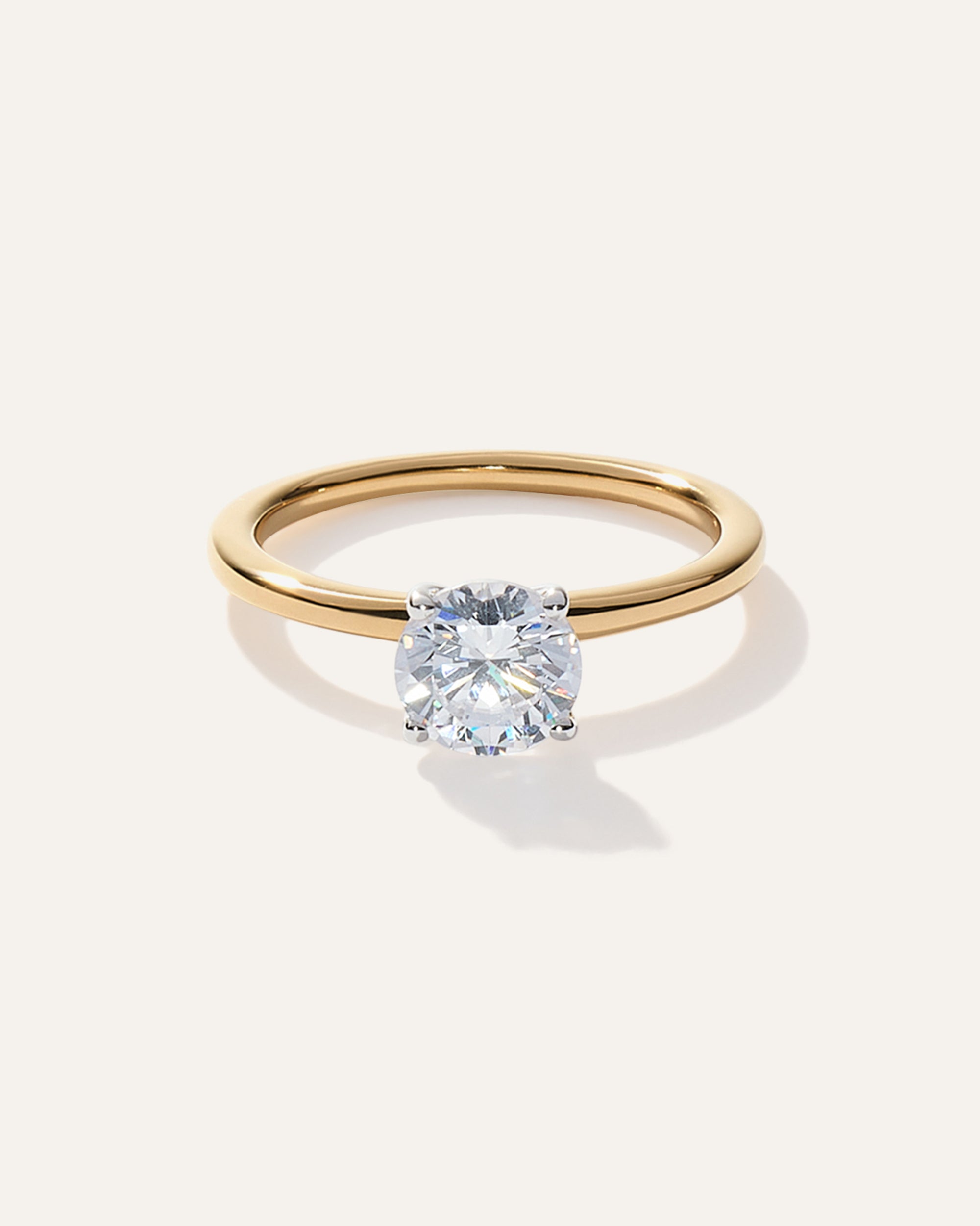Lab Grown Diamond Round Petite Classic Engagement Ring