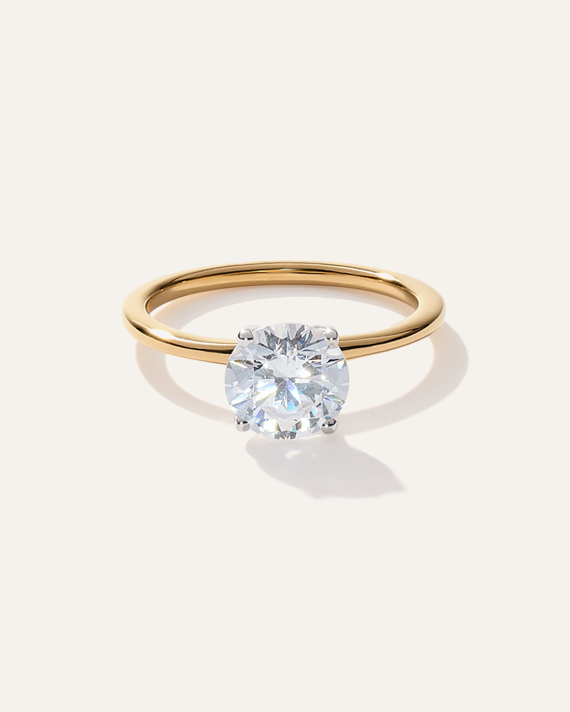 Lab Grown Diamond Round Petite Classic Engagement Ring