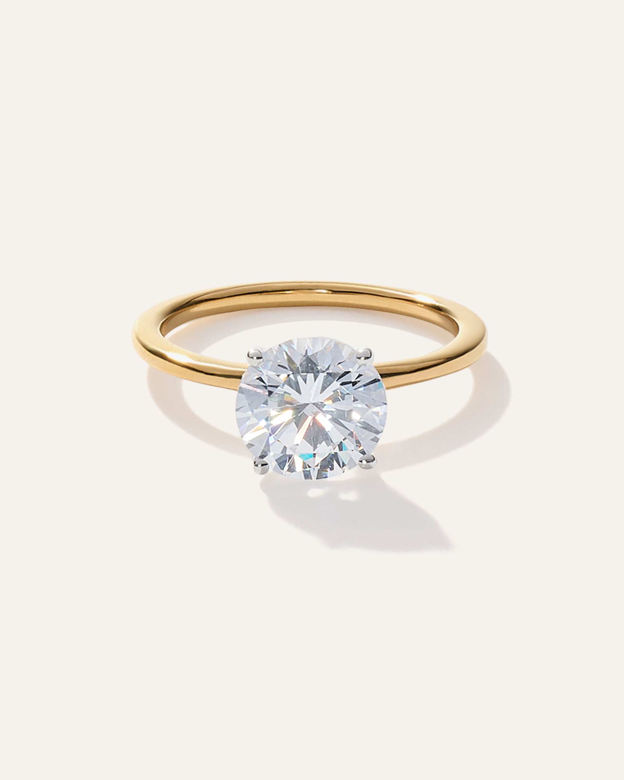 Lab Grown Diamond Round Petite Classic Engagement Ring