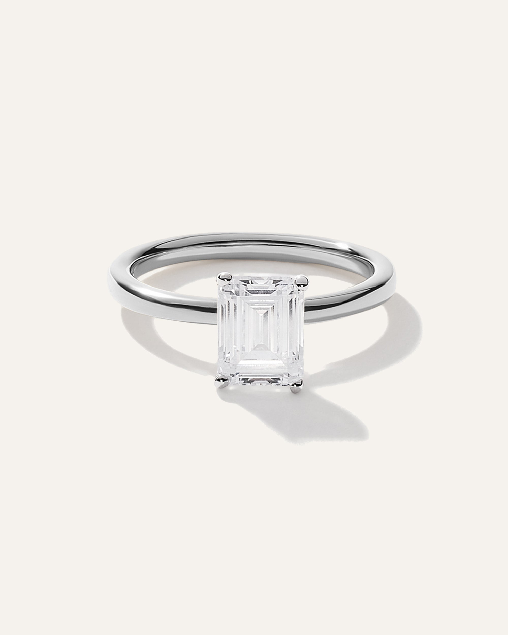 Lab Grown Diamond Emerald Comfort Fit Engagement Ring