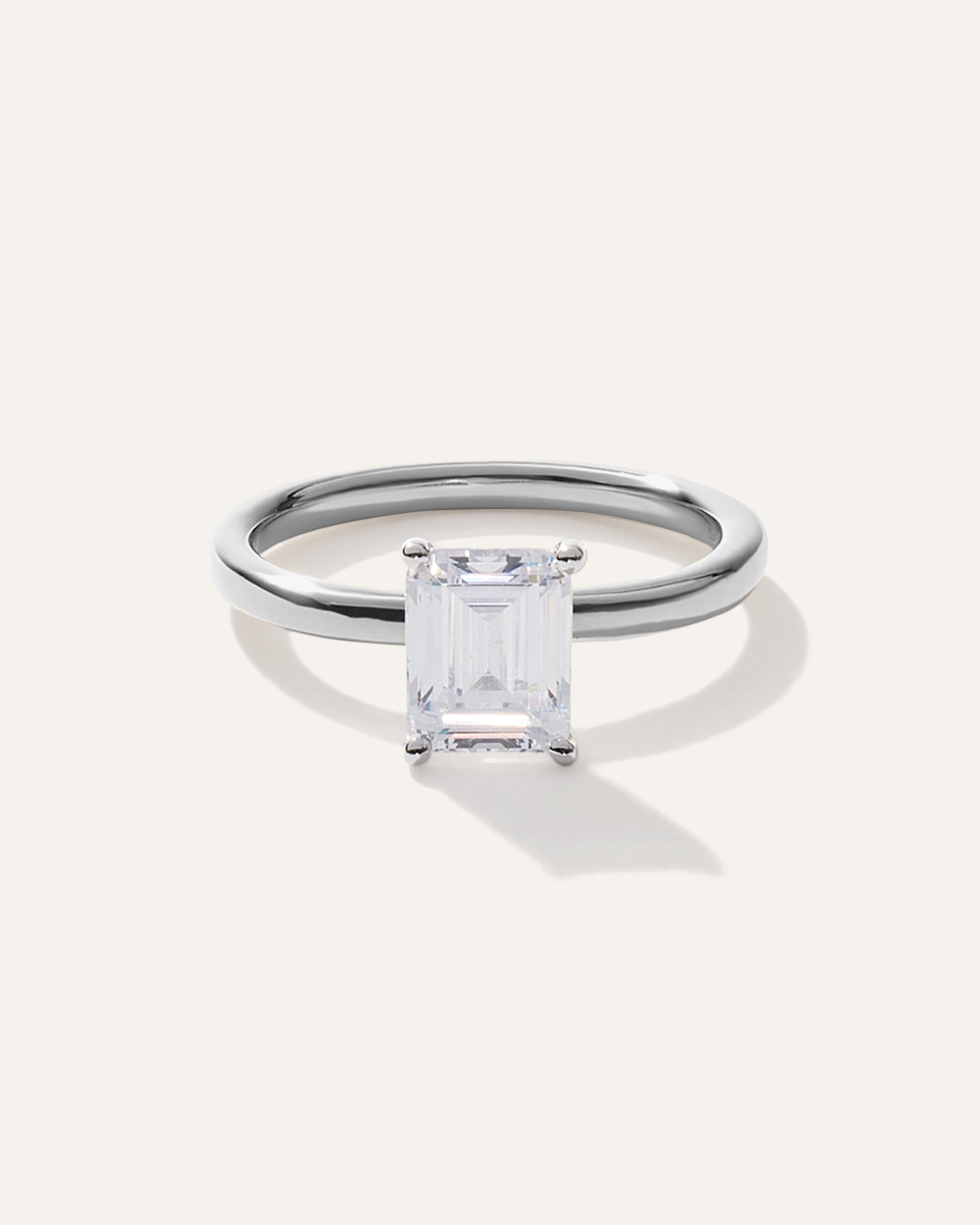 Lab Grown Diamond Emerald Comfort Fit Engagement Ring