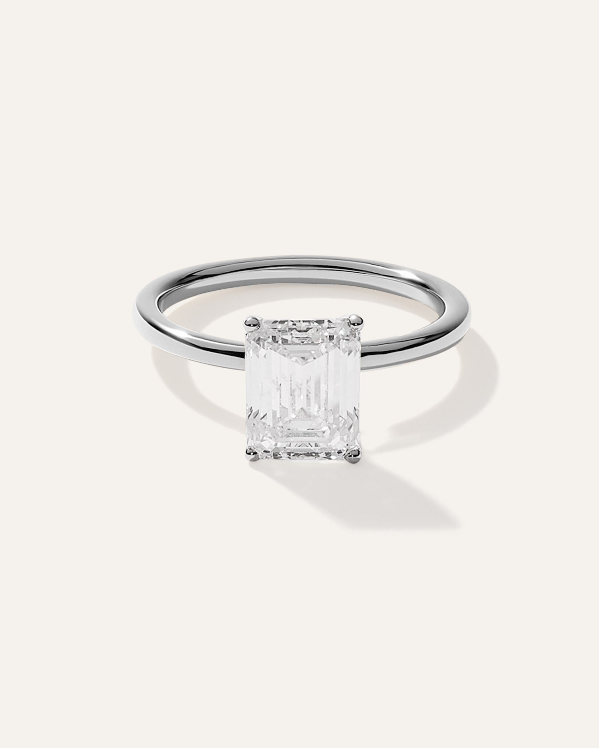 Lab Grown Diamond Emerald Comfort Fit Engagement Ring